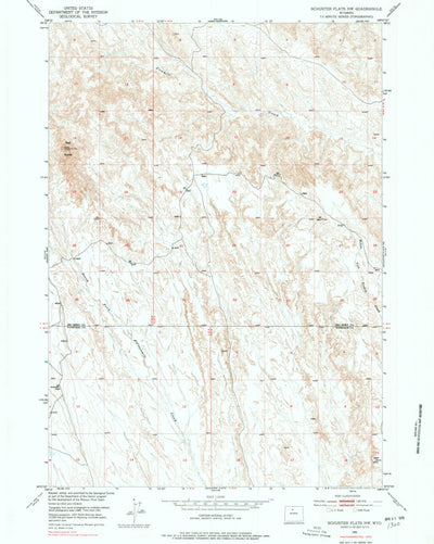 United States Geological Survey Schuster Flats NW, WY (1951, 24000-Scale) digital map