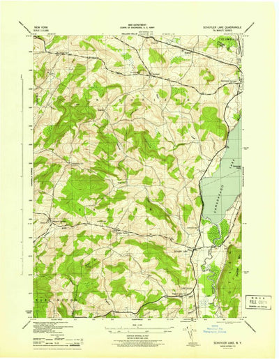 United States Geological Survey Schuyler Lake, NY (1945, 31680-Scale) digital map