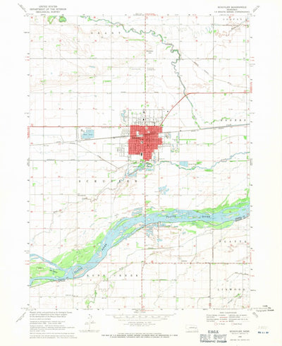 United States Geological Survey Schuyler, NE (1968, 24000-Scale) digital map