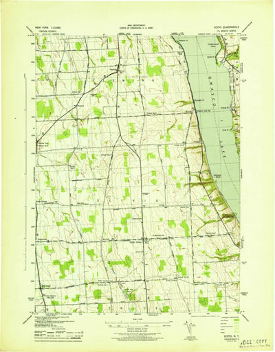United States Geological Survey Scipio Center, NY (1943, 31680-Scale) digital map