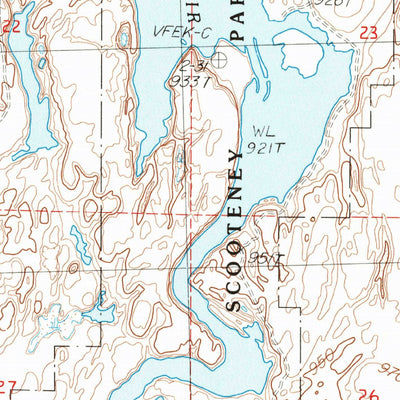 United States Geological Survey Scooteney Reservoir, WA (1986, 24000-Scale) digital map
