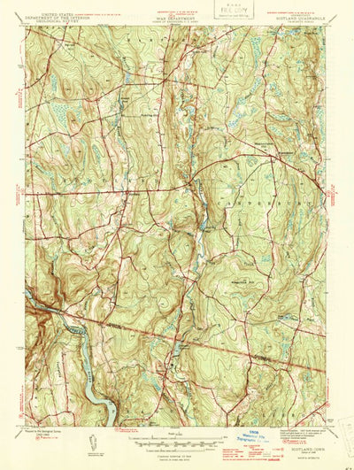 United States Geological Survey Scotland, CT (1946, 31680-Scale) digital map