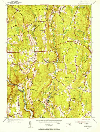 United States Geological Survey Scotland, CT (1953, 31680-Scale) digital map