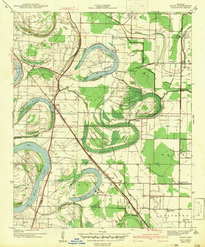 United States Geological Survey Scott, AR (1942, 31680-Scale) digital map