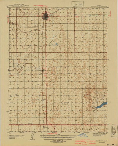 United States Geological Survey Scott City, KS (1940, 62500-Scale) digital map