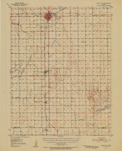 United States Geological Survey Scott City, KS (1951, 62500-Scale) digital map