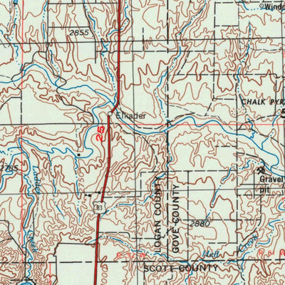 United States Geological Survey Scott City, KS (1955, 250000-Scale) digital map