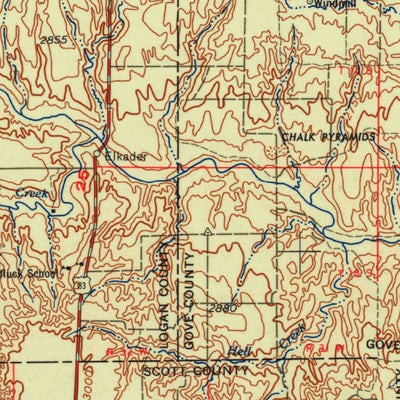 United States Geological Survey Scott City, KS (1958, 250000-Scale) digital map