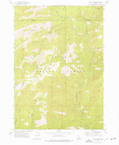 United States Geological Survey Scott Creek, ID (1972, 24000-Scale) digital map