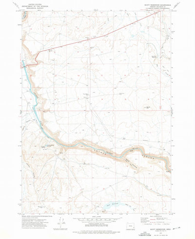 United States Geological Survey Scott Reservoir, OR (1972, 24000-Scale) digital map