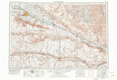 United States Geological Survey Scottsbluff, NE-CO (1954, 250000-Scale) digital map