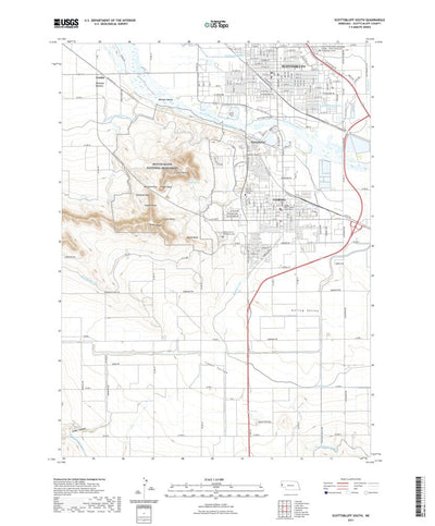 United States Geological Survey Scottsbluff South, NE (2021, 24000-Scale) digital map