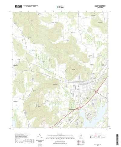 United States Geological Survey Scottsboro, AL (2020, 24000-Scale) digital map