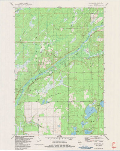 United States Geological Survey Scovils Lake, WI (1983, 24000-Scale) digital map