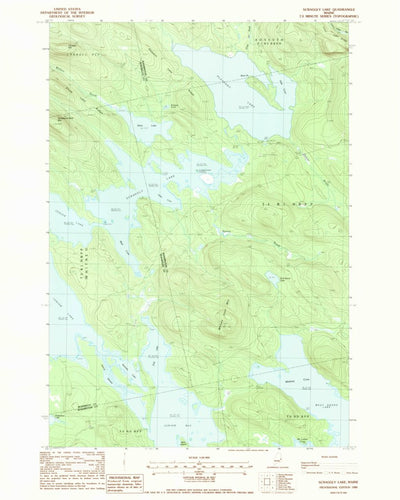United States Geological Survey Scraggly Lake, ME (1988, 24000-Scale) digital map