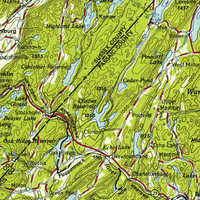 United States Geological Survey Scranton, PA-NY-NJ (1953, 250000-Scale) digital map