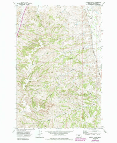 United States Geological Survey Scraper Coulee, MT (1972, 24000-Scale) digital map