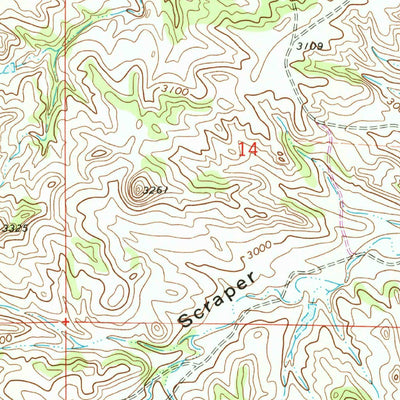 United States Geological Survey Scraper Coulee, MT (1972, 24000-Scale) digital map