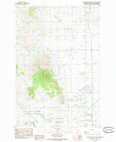 United States Geological Survey Scratchgravel Hills, MT (1985, 24000-Scale) digital map