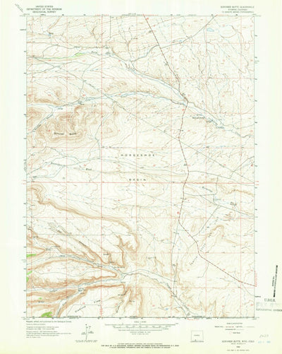 United States Geological Survey Scrivner Butte, WY-CO (1963, 24000-Scale) digital map
