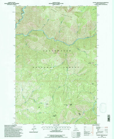United States Geological Survey Scurvy Mountain, ID (1994, 24000-Scale) digital map