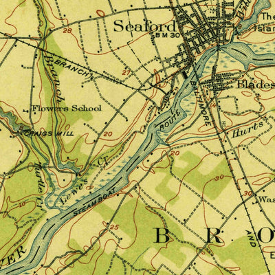 United States Geological Survey Seaford, DE-MD (1915, 62500-Scale) digital map