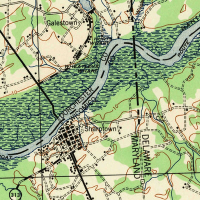 United States Geological Survey Seaford, DE-MD (1944, 62500-Scale) digital map