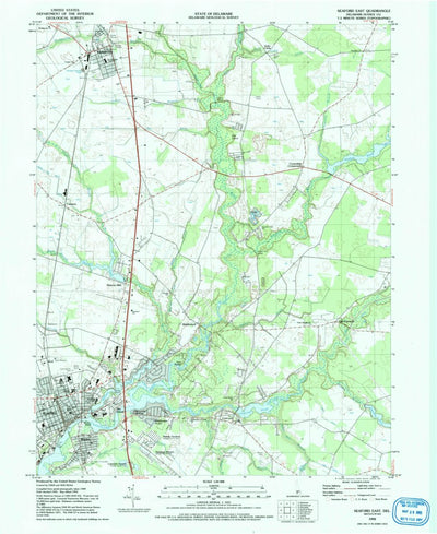 United States Geological Survey Seaford East, DE (1992, 24000-Scale) digital map