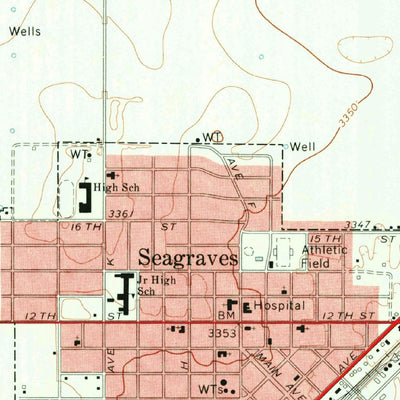 United States Geological Survey Seagraves, TX (1970, 24000-Scale) digital map