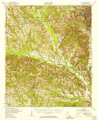 United States Geological Survey Seale, AL-GA (1950, 62500-Scale) digital map