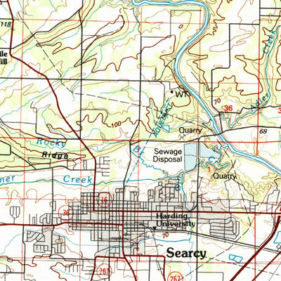 United States Geological Survey Searcy, AR (1986, 100000-Scale) digital map