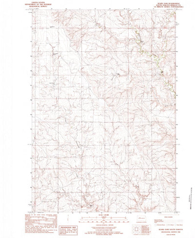 United States Geological Survey Sears Dam, SD (1982, 24000-Scale) digital map