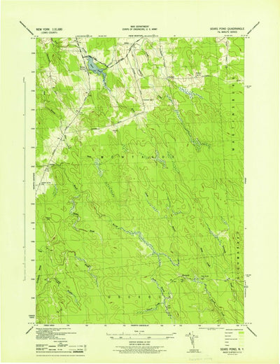 United States Geological Survey Sears Pond, NY (1943, 31680-Scale) digital map