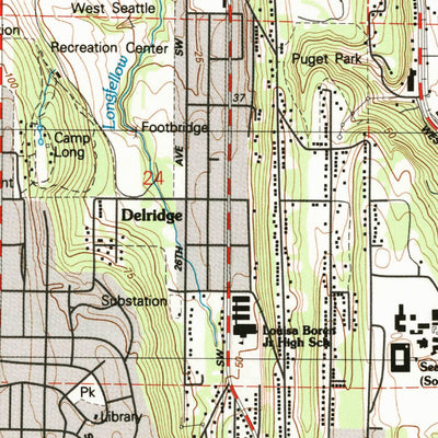 United States Geological Survey Seattle South, WA (1983, 25000-Scale) digital map