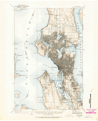 United States Geological Survey Seattle, WA (1908, 62500-Scale) digital map