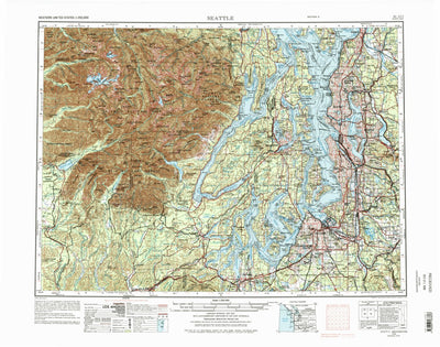 United States Geological Survey Seattle, WA (1958, 250000-Scale) digital map