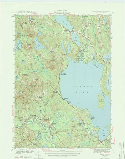 United States Geological Survey Sebago Lake, ME (1942, 62500-Scale) digital map