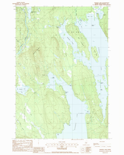 United States Geological Survey Seboeis Lake, ME (1988, 24000-Scale) digital map