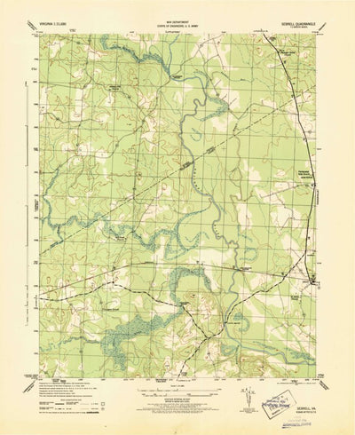 United States Geological Survey Sebrell, VA (1943, 31680-Scale) digital map