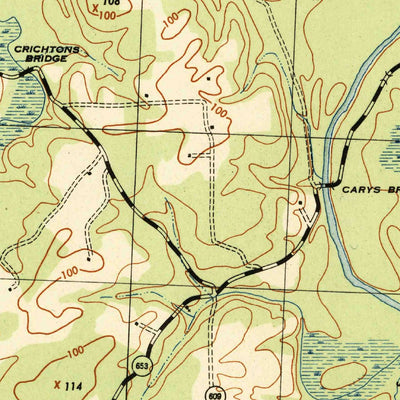 United States Geological Survey Sebrell, VA (1943, 31680-Scale) digital map