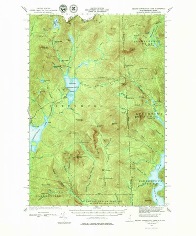 United States Geological Survey Second Connecticut Lake, NH-ME (1927, 62500-Scale) digital map