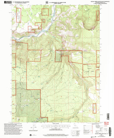 United States Geological Survey Secret Spring Mountain, CA (2001, 24000-Scale) digital map