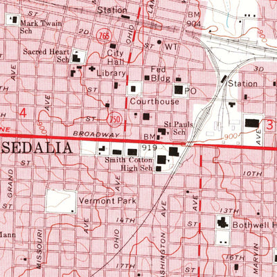 United States Geological Survey Sedalia East, MO (1973, 24000-Scale) digital map