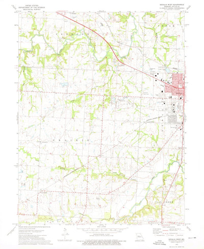 United States Geological Survey Sedalia West, MO (1973, 24000-Scale) digital map