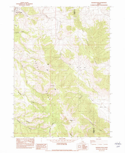United States Geological Survey Sedgwick Peak, ID (1982, 24000-Scale) digital map