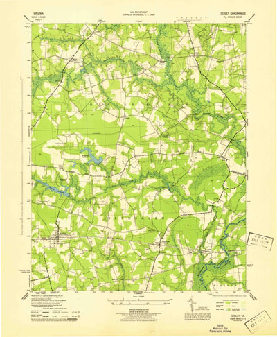 United States Geological Survey Sedley, VA (1945, 31680-Scale) digital map