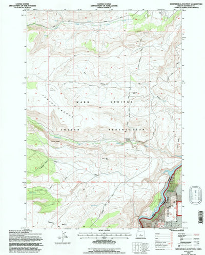 United States Geological Survey Seekseequa Junction, OR (1992, 24000-Scale) digital map