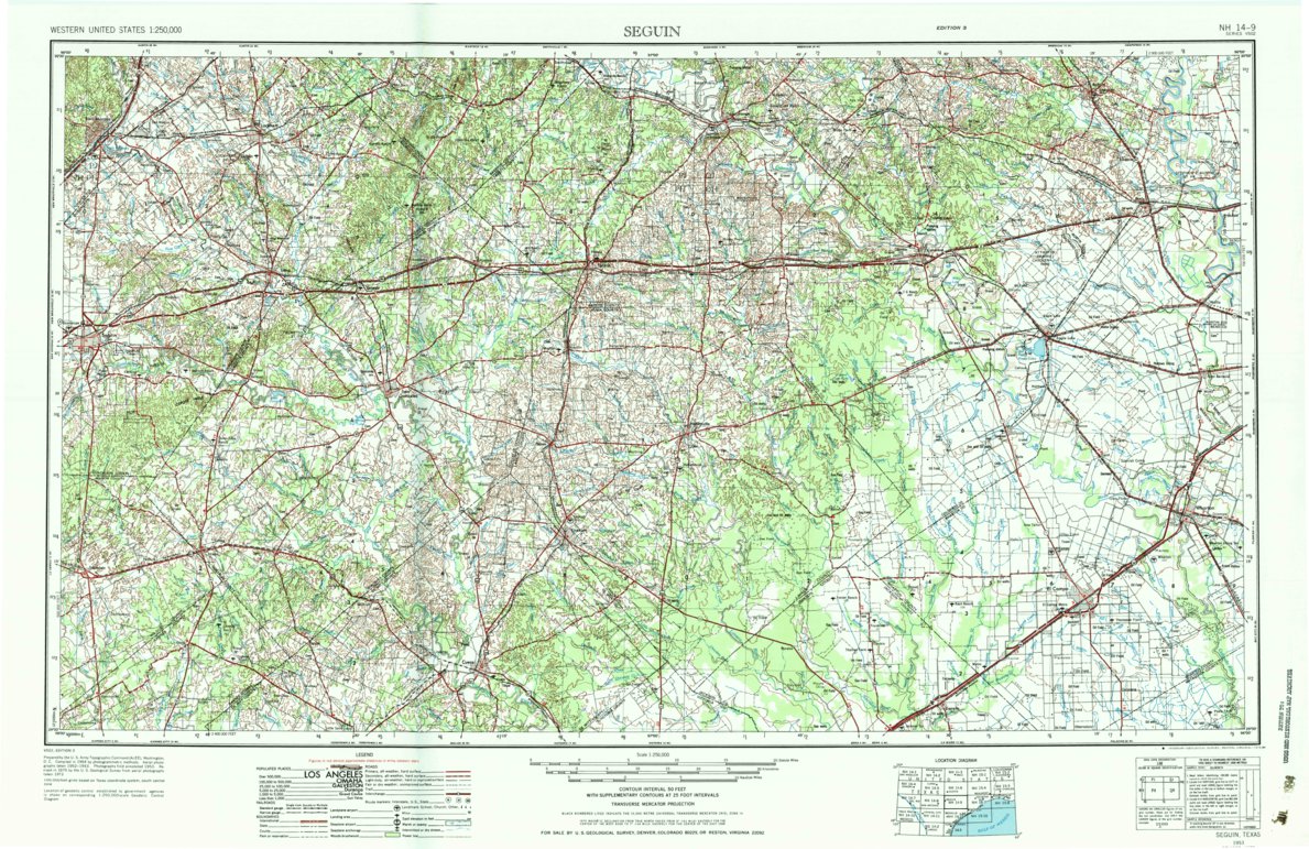 Seguin, TX (1953, 250000-Scale) Map by United States Geological Survey ...