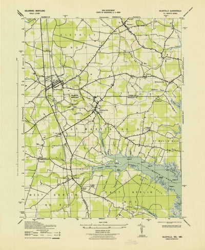United States Geological Survey Selbyville, DE-MD (1943, 31680-Scale) digital map