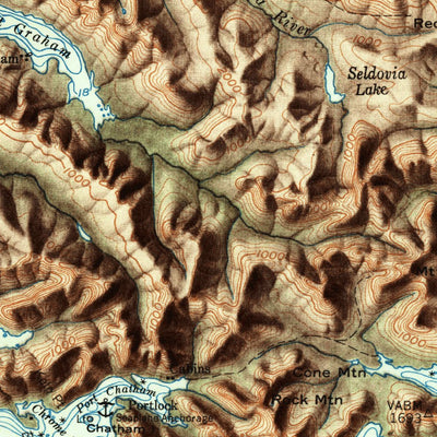 United States Geological Survey Seldovia, AK (1951, 250000-Scale) digital map